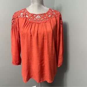 ZAC & RACHELL petite bohemian blouse with cutouts women’s size petite small boho